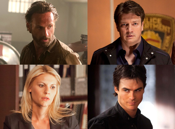 Nathan Fillion, Castle Claire Danes, Homeland Andrew Lincoln, Walking Dead Ian Somerhalder, The Vampire Diaries Nathan Fillion, Castle Claire Danes, Homeland Andrew Lincoln, Walking Dead Ian Somerhalder, The Vampire Diaries